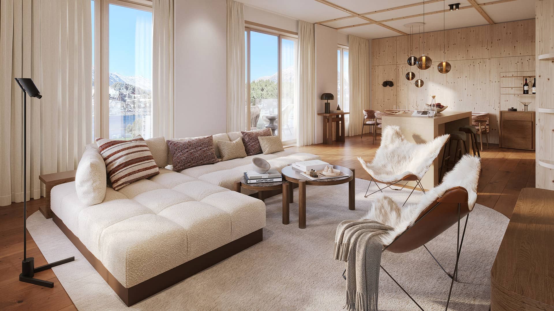Naturnahe und exklusive Räume mit einem nahtlosen Übergang zwischen Alpenwelt und Interieur
